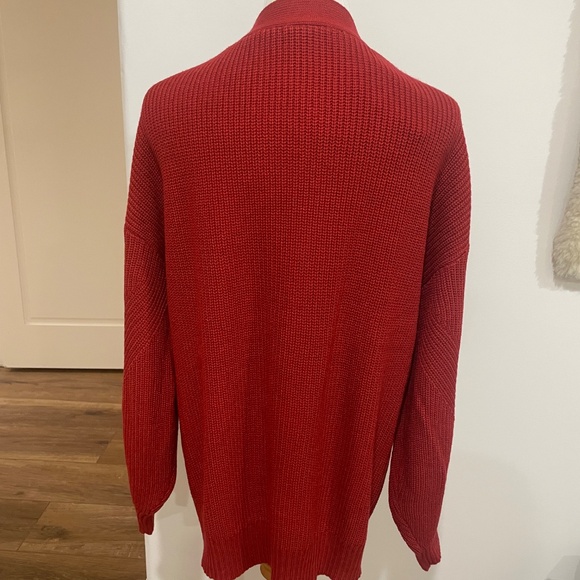 Illusory NWT Size M Red Open Cardigan Sweater - Picture 2 of 7